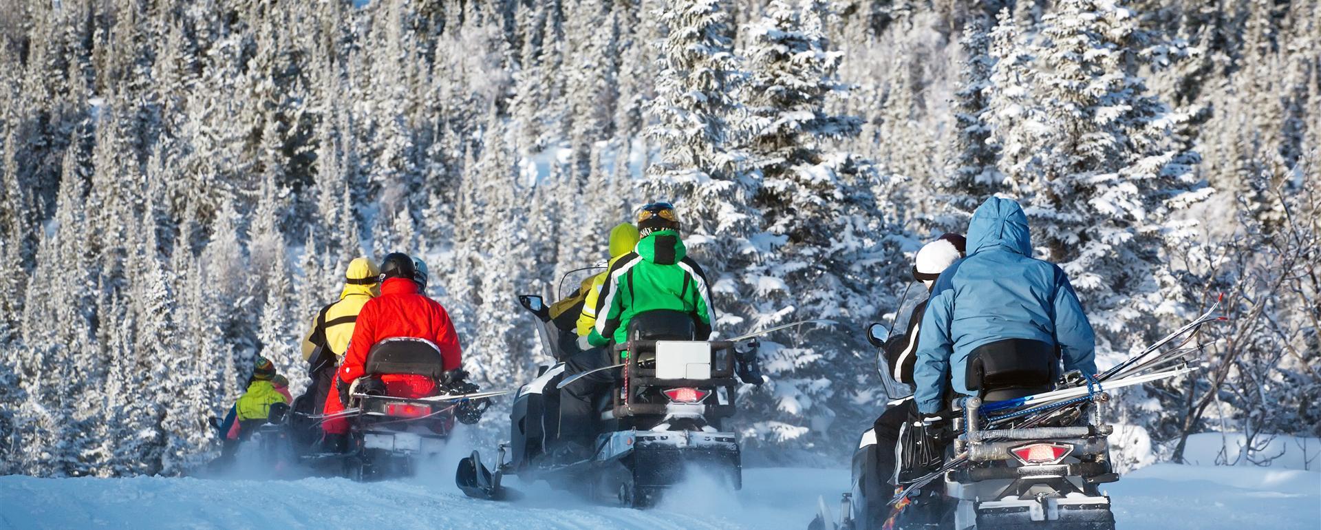 Snowmobiling in Stowe, VT Spruce Peak at Stowe Snowmobile Trails